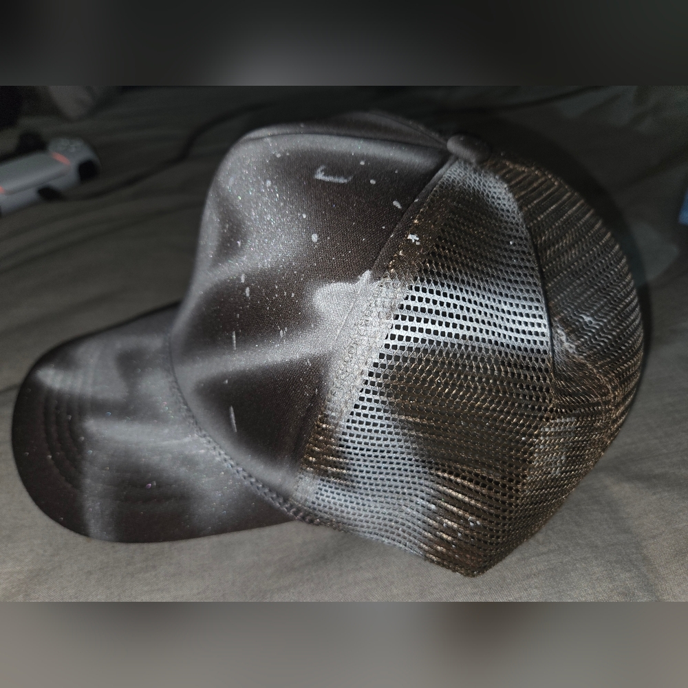 Black and Gray Trucker Hat With Grafitti Art Style